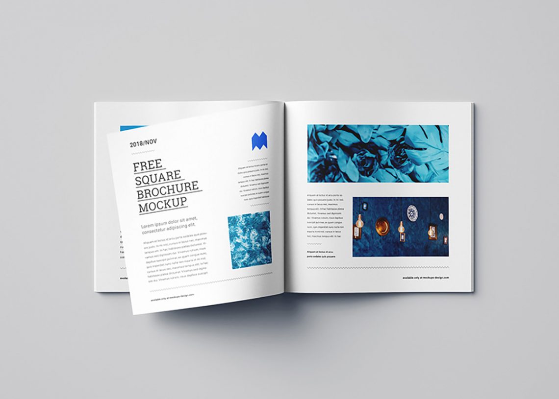 Free Square Brochure Mockup