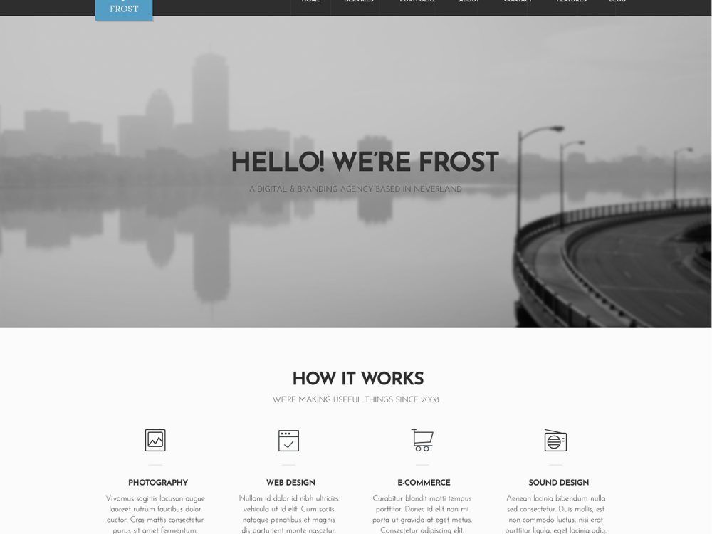 Frost Free Homepage PSD