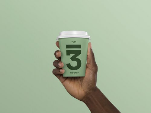 Hand Holding Coffee Cup Mockup
