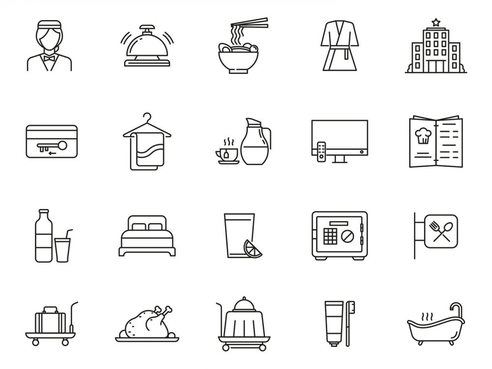 Hotel & Restaurant Vector Icons