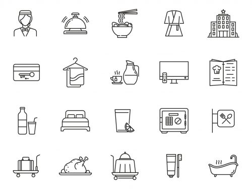 Hotel & Restaurant Vector Icons
