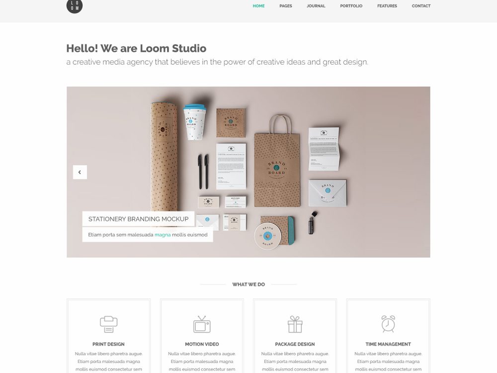 Loom Free Homepage PSD