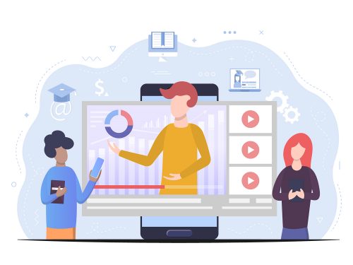 Online Investment Courses Flat Design