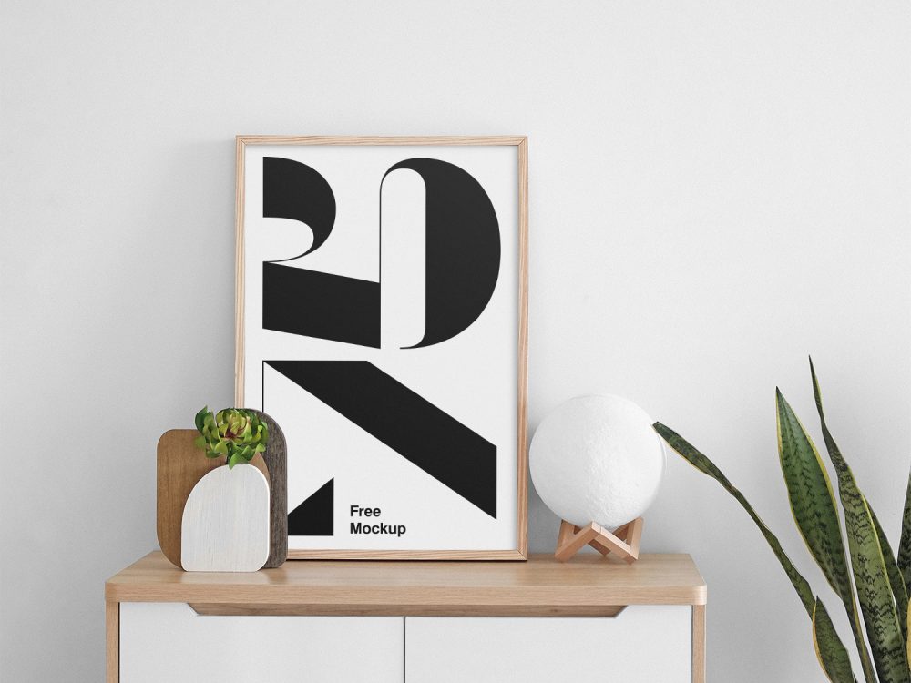 Poster on Cabinet Mockup