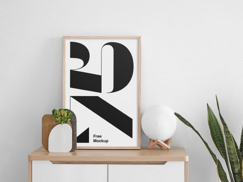 Poster on Cabinet Mockup