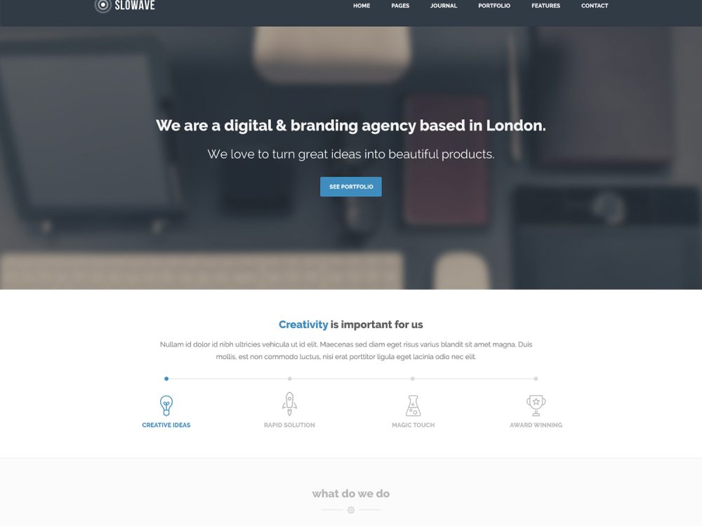 Slowave Free Homepage PSD