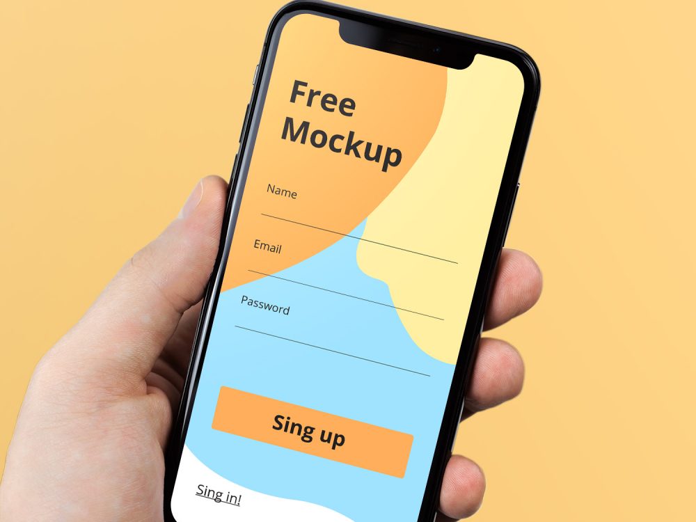 iPhone X in Hand Mockup