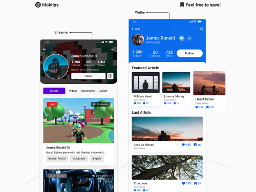 4 Screen User Profile - Free