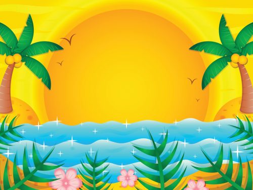 Beautiful Tropical Landscape Illustration