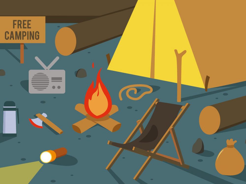 Camp in the Forest Illustration