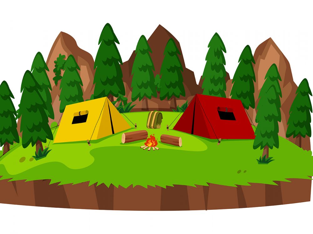 Camp in the Forest Illustration