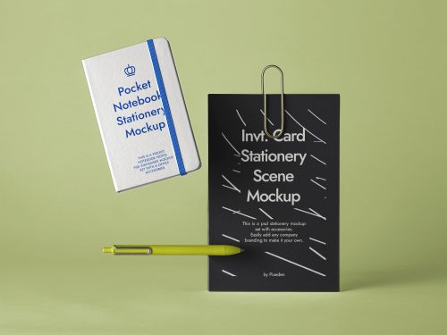 Free Notebook Stationery Mockup