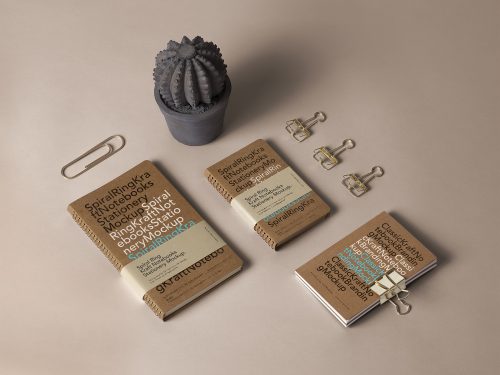 Free Spiral Notebook Mockup