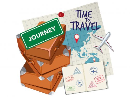 Free Travel Time Vector Illustration