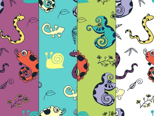 Original Animals Illustration Vector Free Pattern