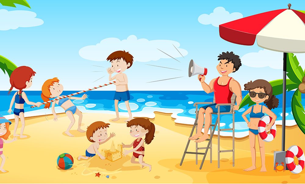 Panorama View of Beach Illustration