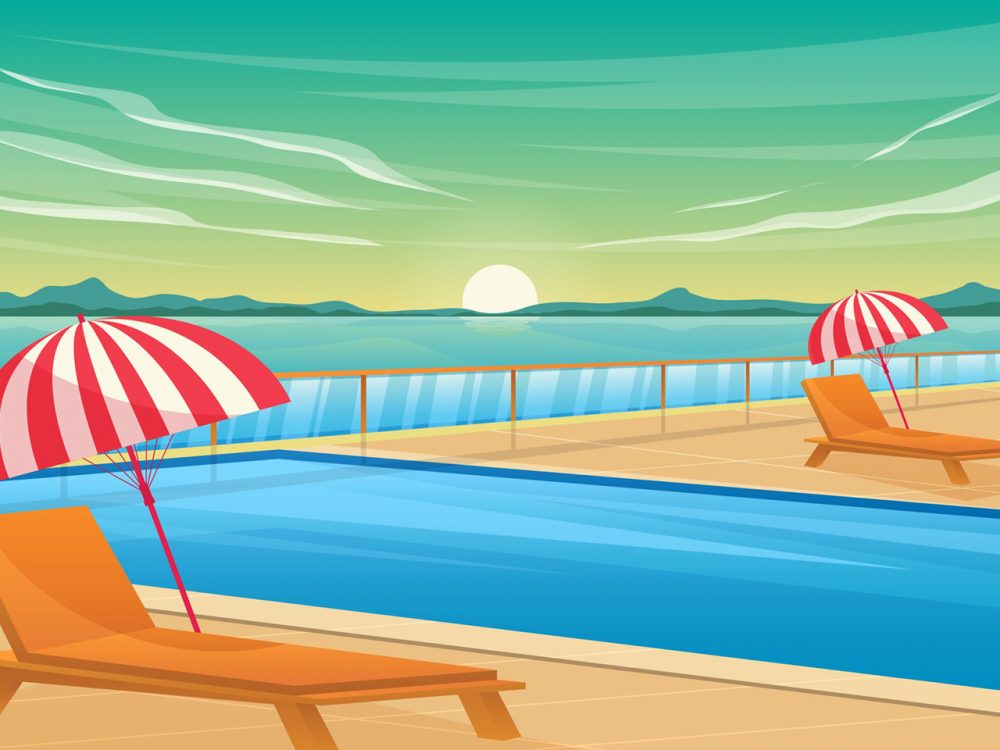 Scenery Swimming Pool Illustration