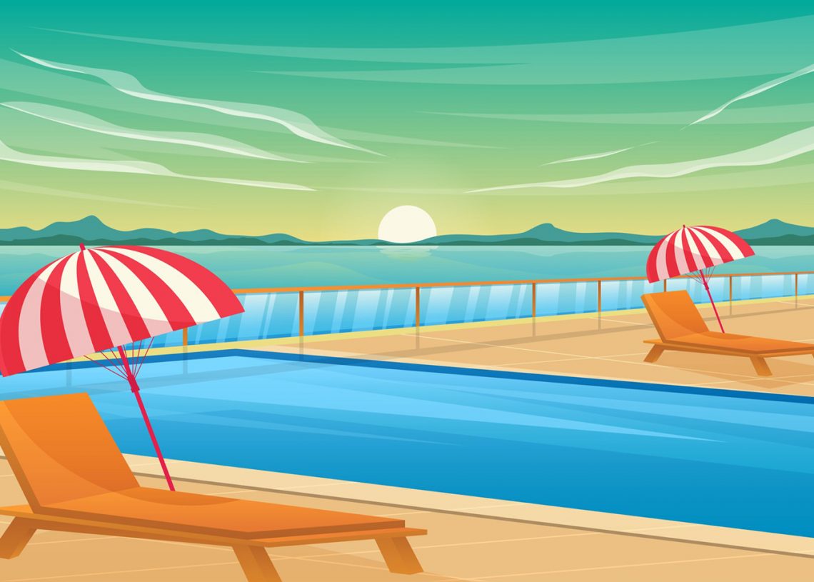 Scenery Swimming Pool Illustration