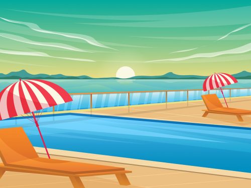 Scenery Swimming Pool Illustration