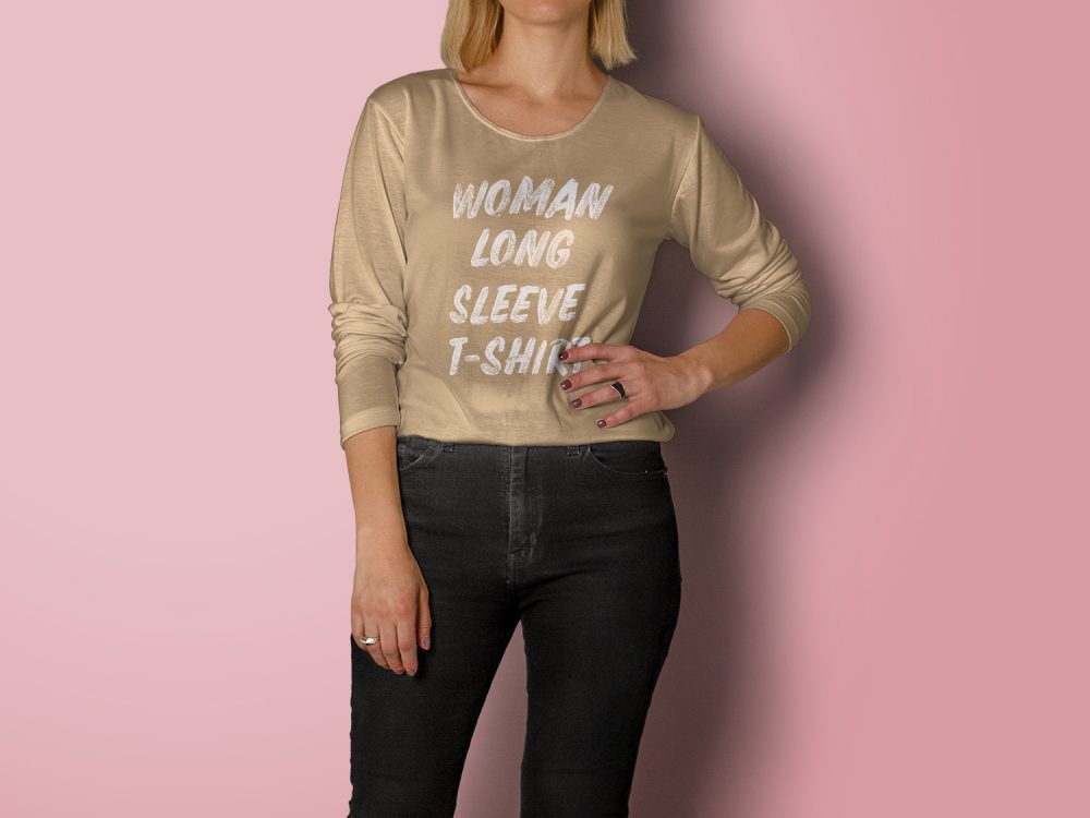 Woman T-Shirt PSD Free Mockup