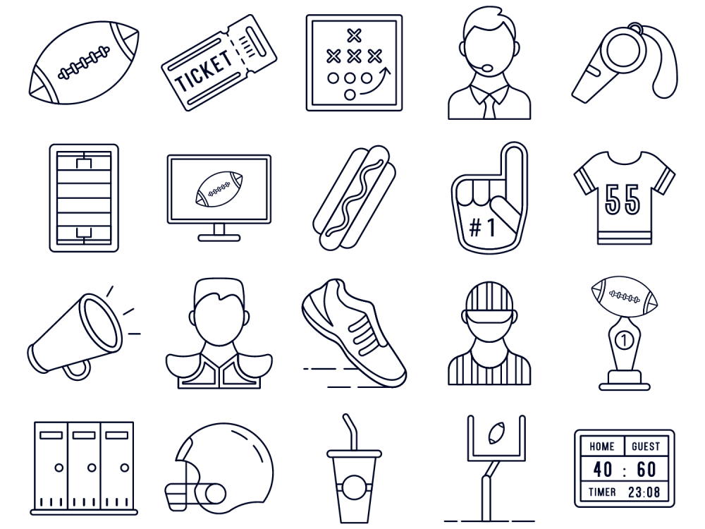 American Football Vector Free Icon Set