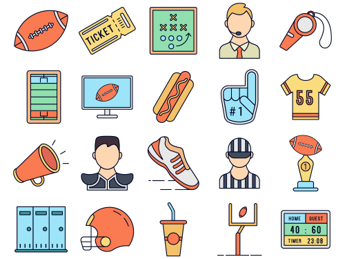 American Football Vector Free Icon Set