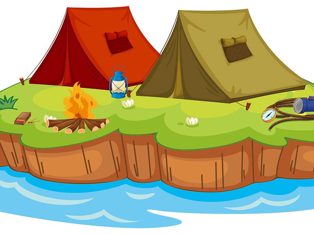 Base Camp on an Island Free Illustration