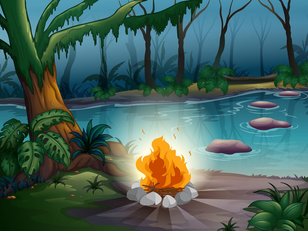 Camp Fire Free Vector Illustration