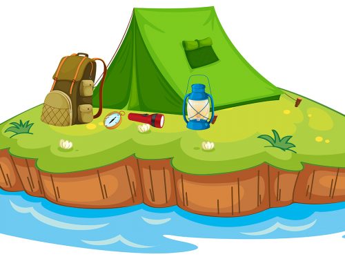 Camping on an Island Free Illustration