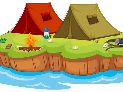 Camping on an Island Free Illustration