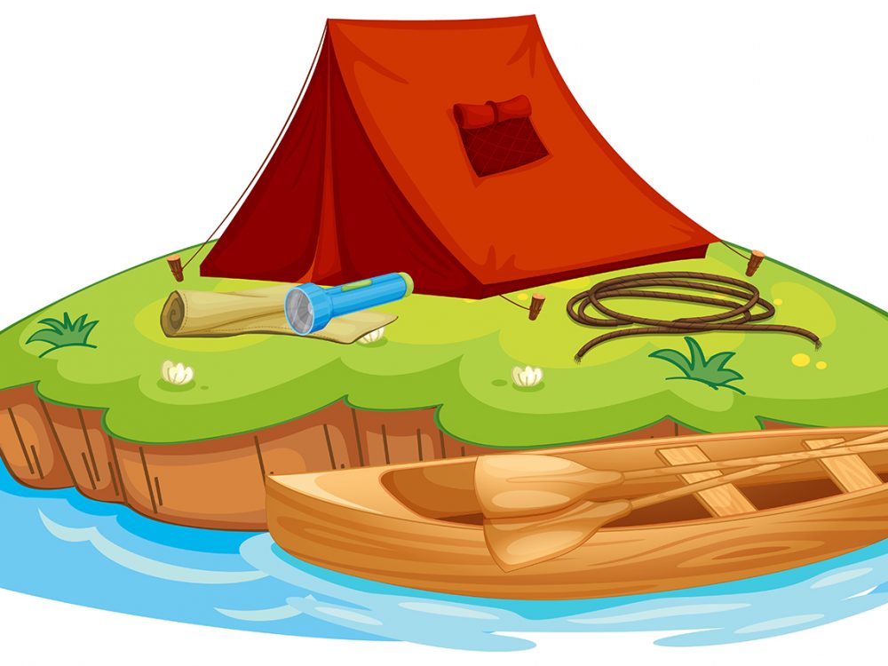 Camping on an Island Free Illustration
