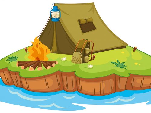Camping on an Island Free Illustration