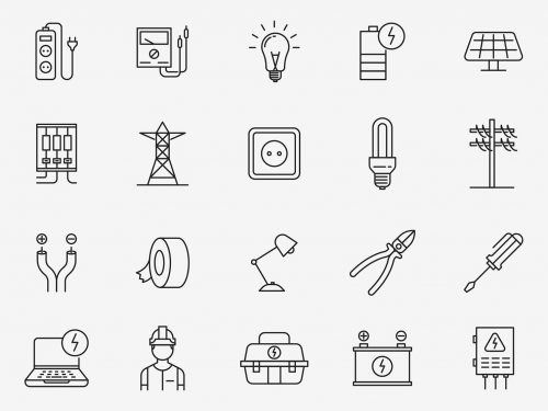 Electrician Vector Icons