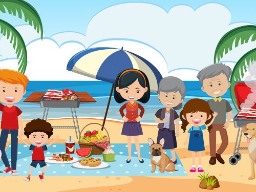 Family Camping at the Beach