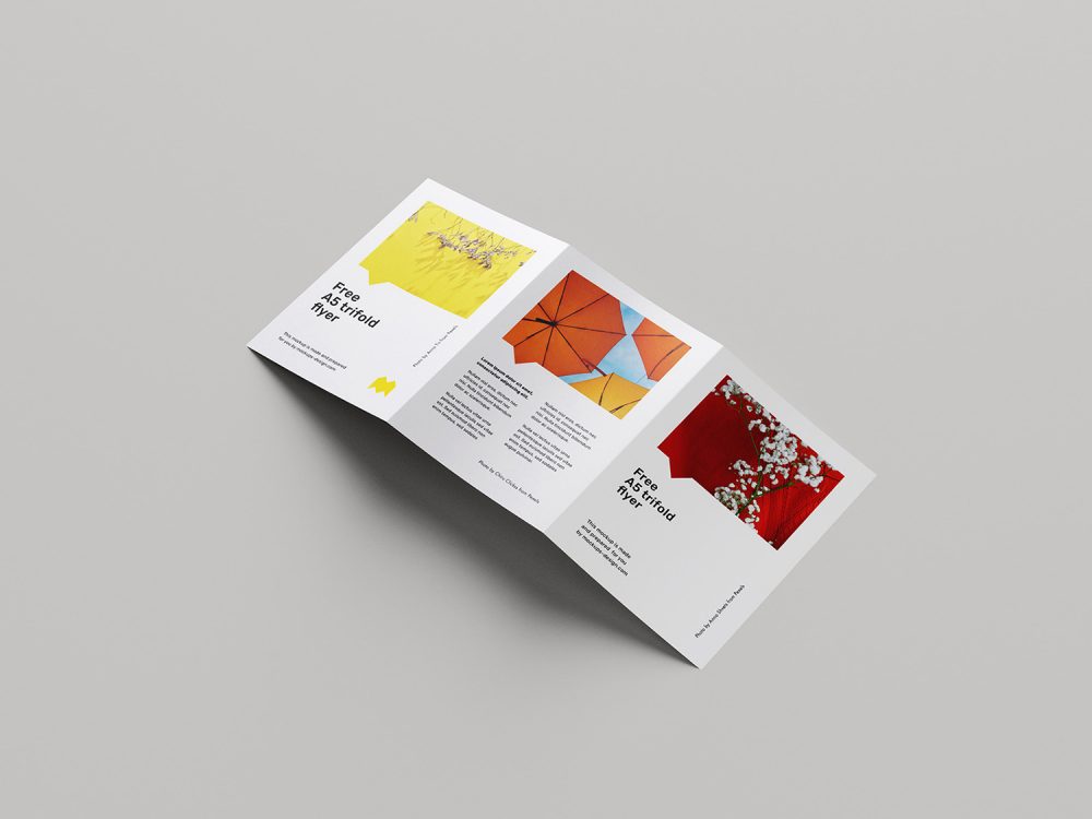 Free A5 Trifold Flyer Design Mockup