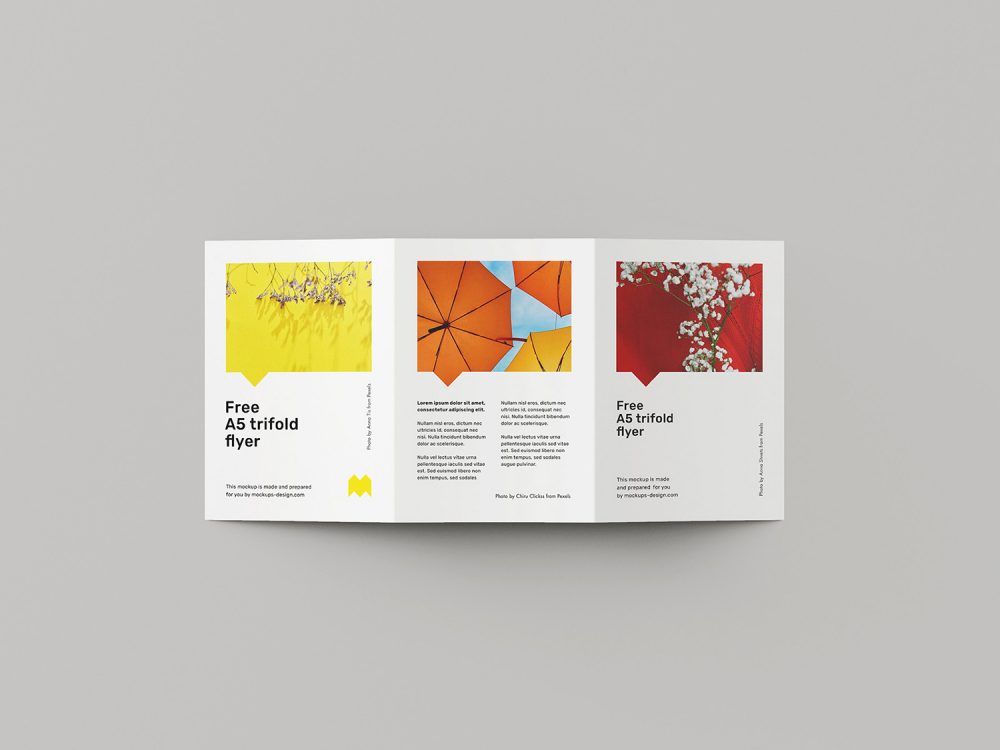 Free A5 Trifold Flyer Design Mockup