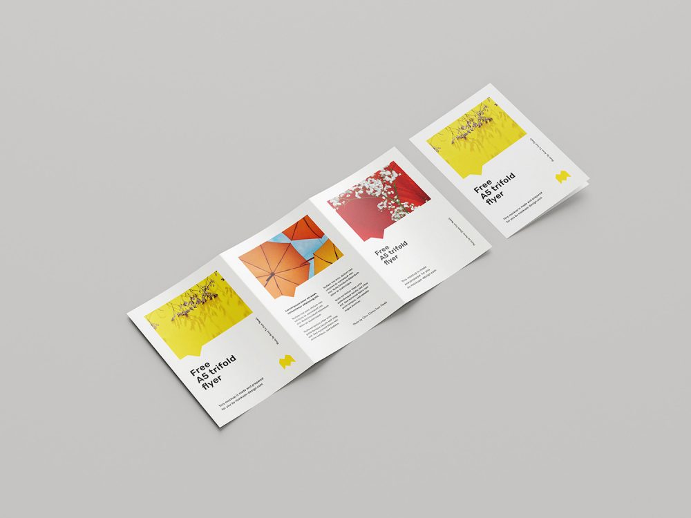 Free A5 Trifold Flyer Design Mockup