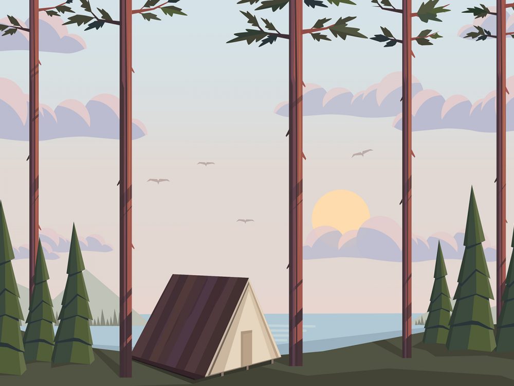 Free Camp in the Forest Illustration