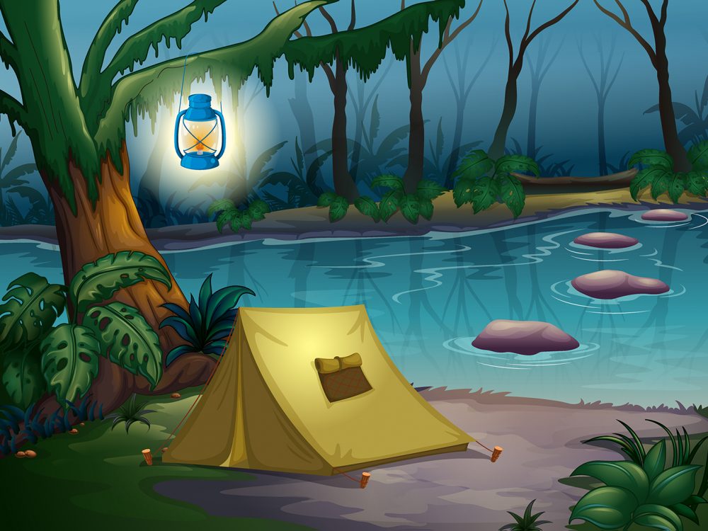Free Camp in the Forest Illustration
