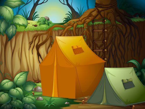 Free Camp in the Forest Illustration