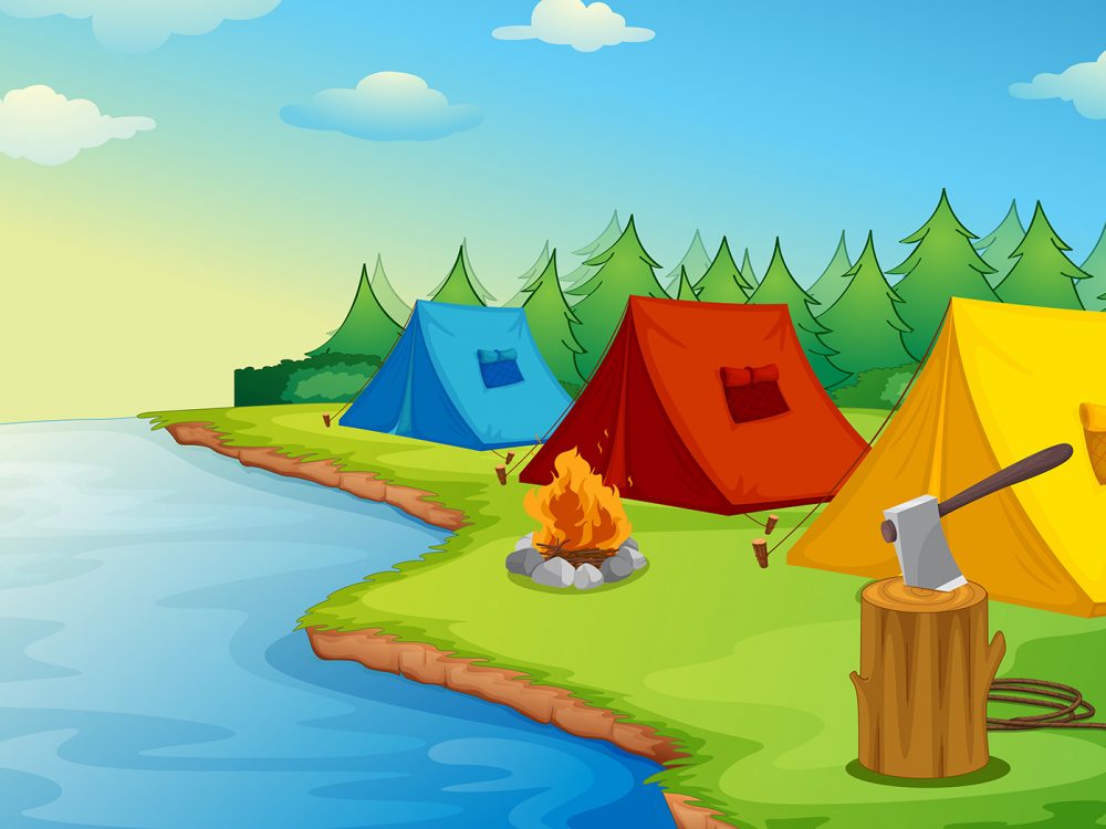 Free Camp in the Forest Illustration