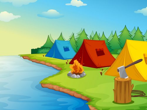 Free Camp in the Forest Illustration