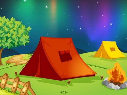 Free Camp in the Forest Illustration