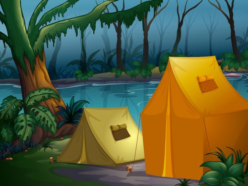 Free Camp in the Forest Illustration
