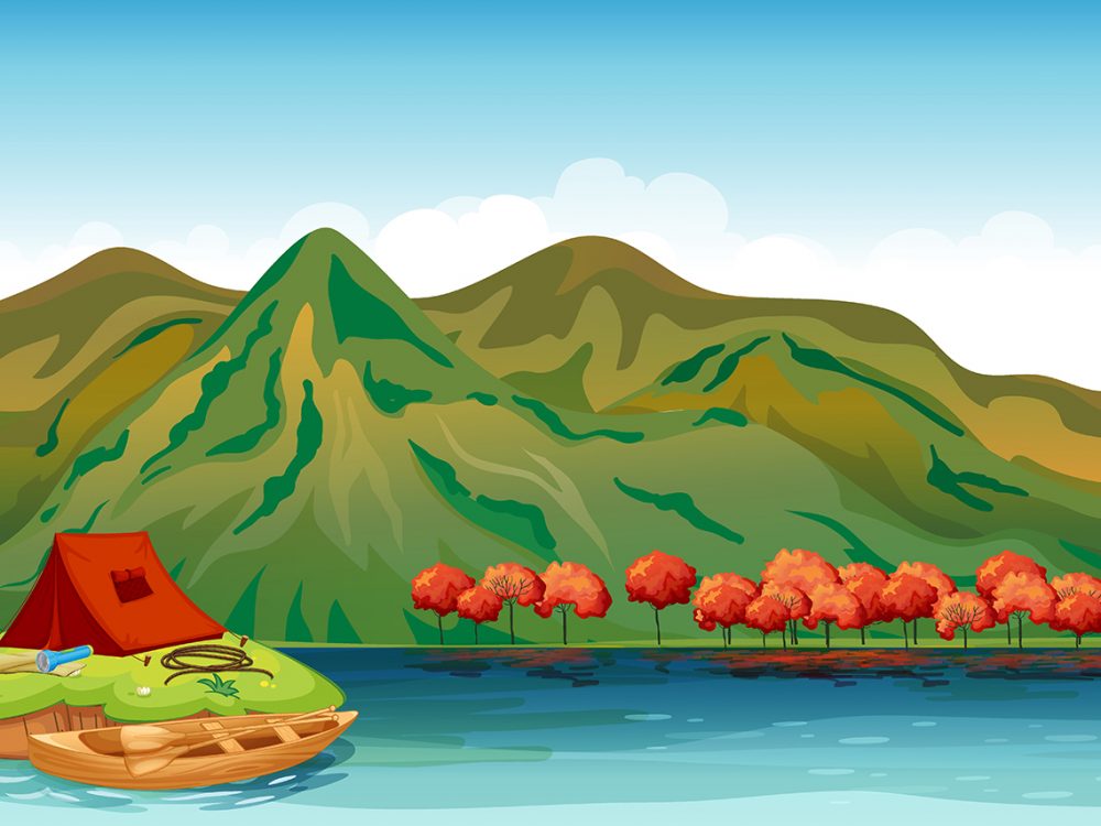 Free Camping on an Island Illustration