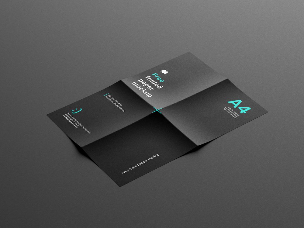 Free Folded Paper Mockup
