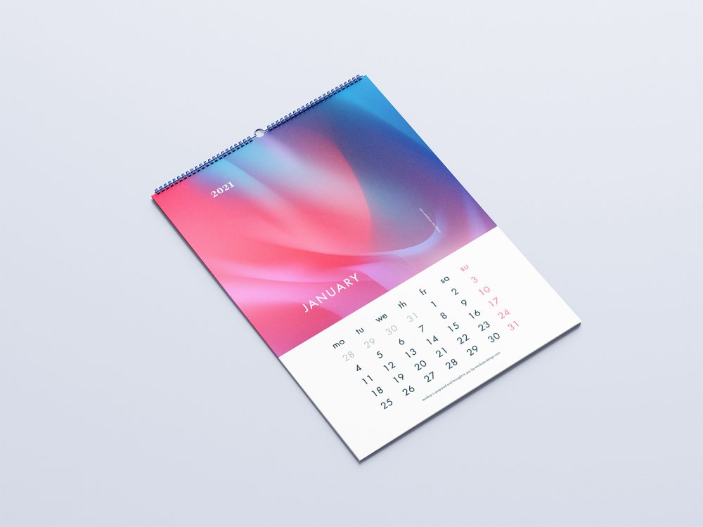 Free Wall Calendar Mockup