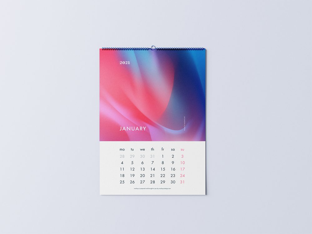 Free Wall Calendar Mockup
