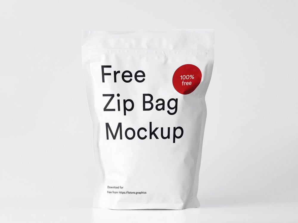 Free Zip Bag Mockup