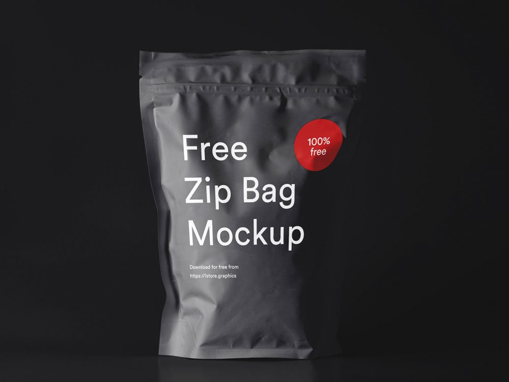 Free Zip Bag Mockup